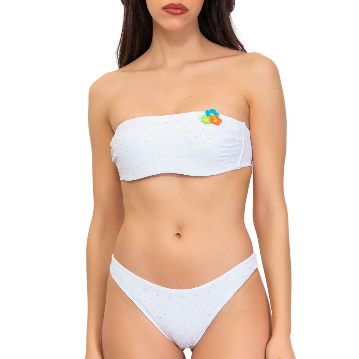 Bandeau De Bain Avec Armatures Broderie Anglaise Sangallo Blanc 4 Bandeau De Bain Avec Armatures Broderie Anglaise Sangallo Blanc – Image 2