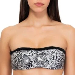 Bandeau De Bain Push-up Imprimé Jungle Madrenatura Noir