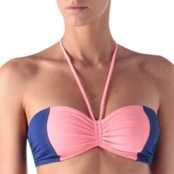 Bandeau De Bain Tour De Cou Réversible Doly Bleu Rose