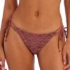 Bas De Bikini à Nouettes Maille Crochet Sundance Nutmeg -Luxe Sable Boutique bas de bikini a nouettes maille crochet sundance nutmeg