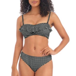 Bas De Bikini Imprimé Vichy Check In Monochrome -Luxe Sable Boutique bas de bikini imprime vichy check in monochrome 2