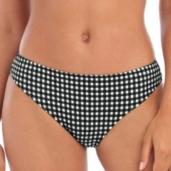 Bas De Bikini Imprimé Vichy Check In Monochrome