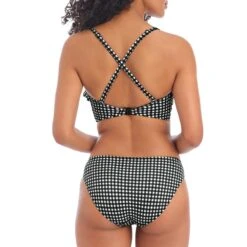 Bas De Bikini Imprimé Vichy Check In Monochrome -Luxe Sable Boutique bas de bikini imprime vichy check in monochrome 3