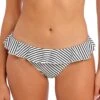 Bas De Bikini Rayé à Volants Jewel Cove Stripe Black -Luxe Sable Boutique bas de bikini raye a volants jewel cove stripe black