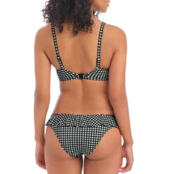 Bas De Bikini Vichy à Volants Check In Monochrome -Luxe Sable Boutique bas de bikini vichy a volants check in monochrome 3