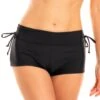 Bas De Maillot De Bain Boxer Ajustable Noir Flora 1 Bas De Maillot De Bain Boxer Ajustable Noir Flora -Luxe Sable Boutique bas de maillot de bain boxer ajustable noir flora