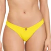 Bas De Maillot De Bain Brésilien Côtelé Avec Anneau Ring Jaune 2 Bas De Maillot De Bain Brésilien Côtelé Avec Anneau Ring Jaune -Luxe Sable Boutique bas de maillot de bain cotele avec anneau ring jaune