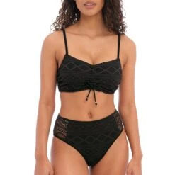 Bas De Maillot De Bain Taille Haute Sundance Noir -Luxe Sable Boutique bas de maillot de bain taille haute sundance noir 2