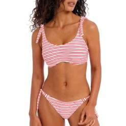 Bas De Maillot Rayé à Nouettes New Shores Chilli -Luxe Sable Boutique bas de maillot raye a nouettes new shores chilli 2