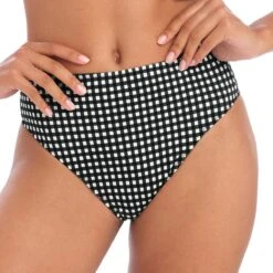 Bas De Maillot Vichy Taille Haute Check In Monochrome