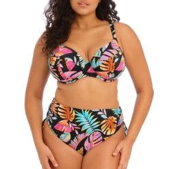 Culotte De Bain Ajustable Taille Haute Tropical Falls Noir 9 Culotte De Bain Ajustable Taille Haute Tropical Falls Noir -Luxe Sable Boutique culotte de bain ajustable taille haute tropical falls noir 2