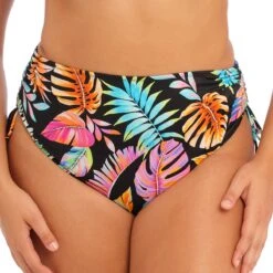 Culotte De Bain Ajustable Taille Haute Tropical Falls Noir