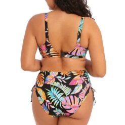 Culotte De Bain Ajustable Taille Haute Tropical Falls Noir 10 Culotte De Bain Ajustable Taille Haute Tropical Falls Noir -Luxe Sable Boutique culotte de bain ajustable taille haute tropical falls noir 3