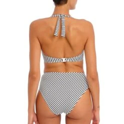 Culotte De Bain échancrée Taille Haute Jewel Cove Stripe Black -Luxe Sable Boutique culotte de bain echancree taille haute jewel cove stripe black 2