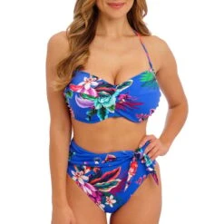 Culotte De Bain Taille Haute Imprimé Floral Halkidiki Ultramarine -Luxe Sable Boutique culotte de bain taille haute imprime floral halkidiki ultramarine 2