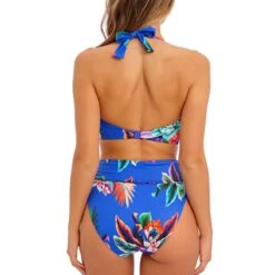 Culotte De Bain Taille Haute Imprimé Floral Halkidiki Ultramarine -Luxe Sable Boutique culotte de bain taille haute imprime floral halkidiki ultramarine 3