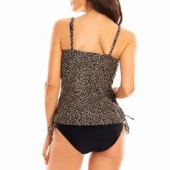 Ensemble Maillot De Bain Tankini 2 Pièces Imprimé Pois Tamara -Luxe Sable Boutique ensemble maillot de bain tankini 2 pieces imprime pois tamara 2