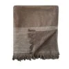 Fouta 0,90x1,70m Tissage Nid D'abeille 300 Gr Doublée éponge Paski Taupe -Luxe Sable Boutique fouta 090x170m tissage nid d abeille 300 gr doublee eponge paski taupe