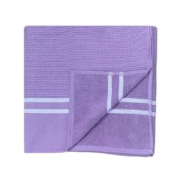 Fouta 0,90x1,70m Tissage Nid D'abeille 355 Gr Doublée éponge Waffle Orchid