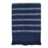 Fouta Doublée éponge 90x160cm Alanya Bleu Marine -Luxe Sable Boutique fouta doublee eponge 90x160cm alanya bleu marine