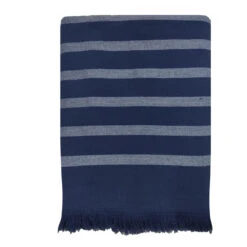 Fouta Doublée éponge 90x160cm Alanya Bleu Marine
