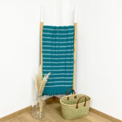 Fouta Doublée éponge 90x160cm Alanya Lake -Luxe Sable Boutique fouta doublee eponge 90x160cm alanya lake 2