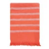 Fouta Doublée éponge 90x160cm Alanya Mandarine -Luxe Sable Boutique fouta doublee eponge 90x160cm alanya mandarine