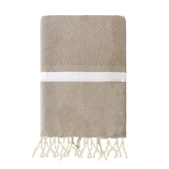 Fouta Traditionnelle En Coton 1x2m En Nid D'abeille Melissa Beige