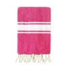 Fouta Traditionnelle En Coton 1x2m Unie à 3 Rayures Kozo Fuchsia -Luxe Sable Boutique fouta traditionnelle en coton 100 x 200 cm unie a 3 rayures fuchsia