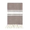 Fouta Traditionnelle En Coton 1x2m Unie à 3 Rayures Kozo Taupe -Luxe Sable Boutique fouta traditionnelle en coton 100 x 200 cm unie a 3 rayures taupe