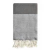 Fouta Traditionnelle En Coton 1x2m En Nid D'abeille Mikanda Gris -Luxe Sable Boutique fouta traditionnelle en coton 1x2m en nid d abeille mikanda gris