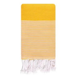 Fouta Traditionnelle En Coton 1x2m En Nid D'abeille Mikanda Tournesol