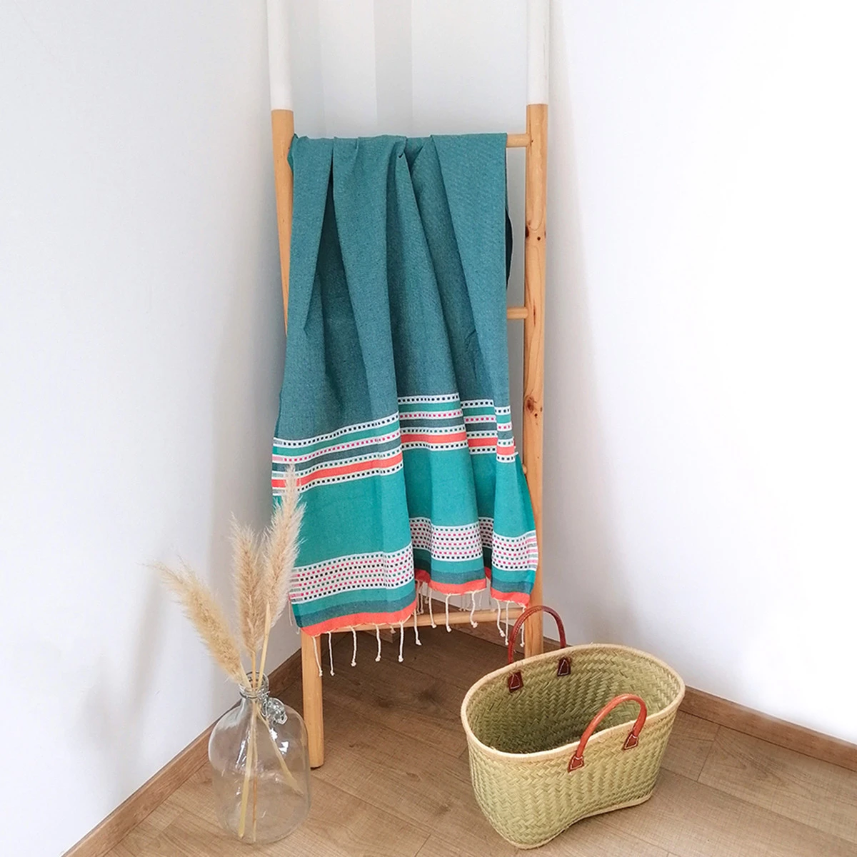 Fouta Traditionnelle En Coton 1x2m Motif Pointillés Banado Laka 190 Gr 4 Fouta Traditionnelle En Coton 1x2m Motif Pointillés Banado Laka 190 Gr – Image 2