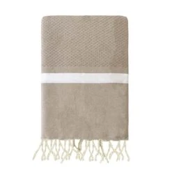 Fouta XL Traditionnelle En Coton 2x2m En Nid D'abeille Melissa Beige