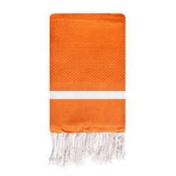 Fouta XL Traditionnelle En Coton 2x2m En Nid D'abeille Melissa Orange