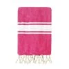 Fouta XL Traditionnelle En Coton 2x2m Unie à 3 Rayures Kozo Fuchsia -Luxe Sable Boutique fouta xl traditionnelle en coton 2x2m unie a 3 rayures kozo fuchsia
