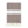 Fouta XL Traditionnelle En Coton 2x2m Unie à 3 Rayures Kozo Taupe -Luxe Sable Boutique fouta xl traditionnelle en coton 2x2m unie a 3 rayures kozo taupe