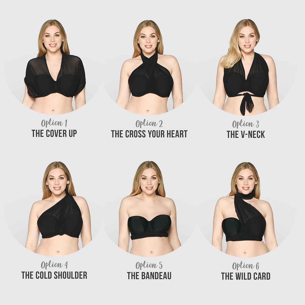 Haut De Maillot Bandeau Multi-positions Wrapsody Noir 4 Haut De Maillot Bandeau Multi-positions Wrapsody Noir – Image 2