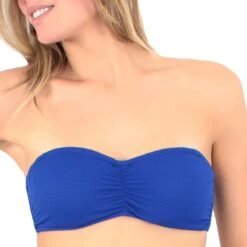 Haut De Maillot Bandeau Nid D'abeille Bellagio Bleu