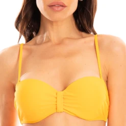 Haut De Maillot De Bain Bandeau Avec Coques Jaune Alba