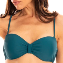 Haut De Maillot De Bain Bandeau Avec Coques Vert Chiara
