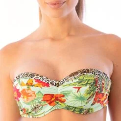 Haut De Maillot De Bain Bandeau Motif Jungle Et Animal Alba