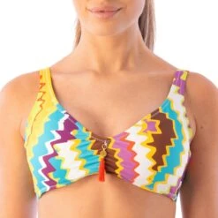 Haut De Maillot De Bain Triangle Coqué Multicolore Camila