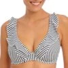 Haut De Maillot Décolleté à Volant Jewel Cove Stripe Black -Luxe Sable Boutique haut de maillot decollete a volant jewel cove stripe black