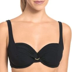 Haut De Maillot Drapé Avec Armatures Hermine Island Hopping Noir