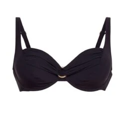 Haut De Maillot Drapé Avec Armatures Hermine Island Hopping Noir -Luxe Sable Boutique haut de maillot drape avec armatures island hopping noir 4