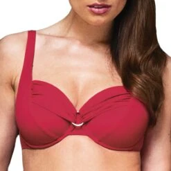 Haut De Maillot Drapé Avec Armatures Hermine Island Hopping Rouge
