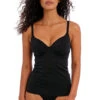 Haut De Maillot Tankini Décolleté Plongeant Jewel Cove Plain Black -Luxe Sable Boutique haut de maillot tankini decollete plongeant jewel cove plain black