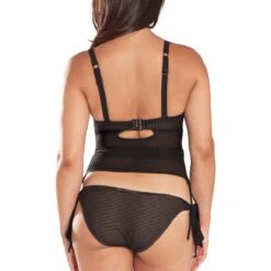 Haut De Maillot Tankini Rayé à Armatures Onyx Noir -Luxe Sable Boutique haut de maillot tankini raye a armatures onyx noir 2