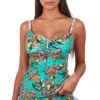 Haut De Maillot Tankini Sans Armatures Imprimé Tropical Monoï -Luxe Sable Boutique haut de maillot tankini sans armatures imprime tropical monoi